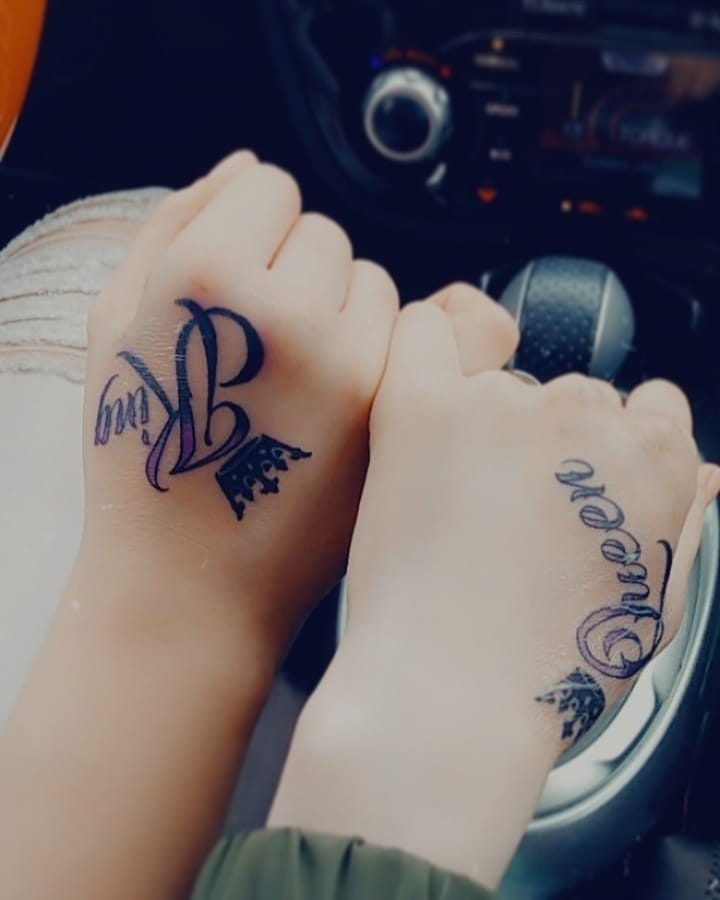 cute king and queen tattoos