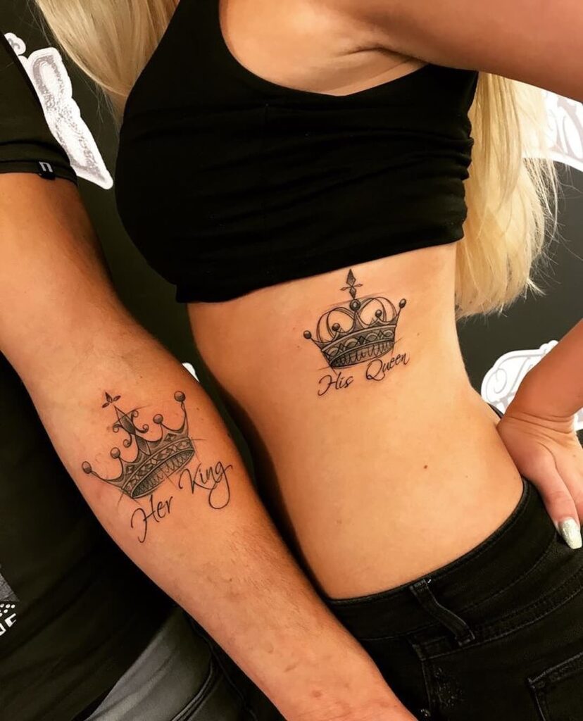 his and hers King and queen tattoos