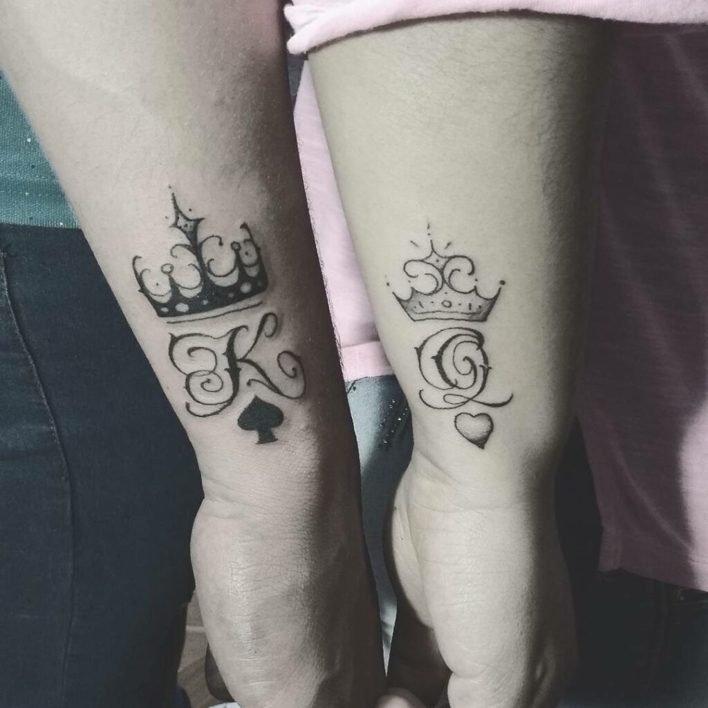king and queen couple tattoo ideas