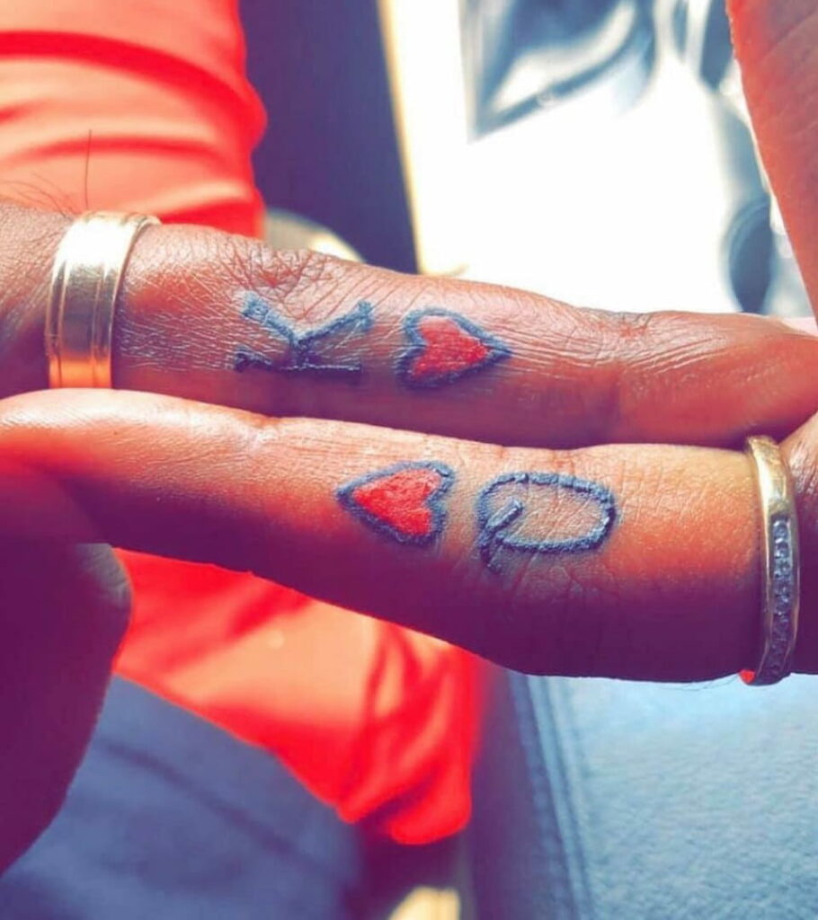 king and queen tattoos on finger