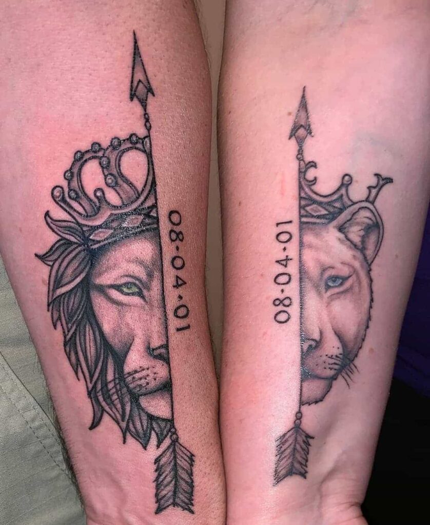 king and queen tattoos on forearm
