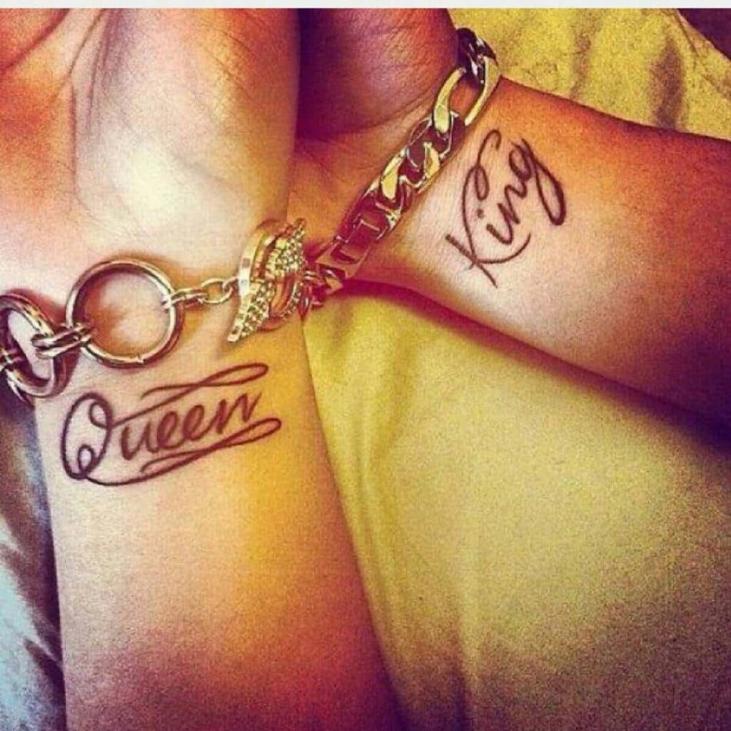 king and queen tattoos on wrist