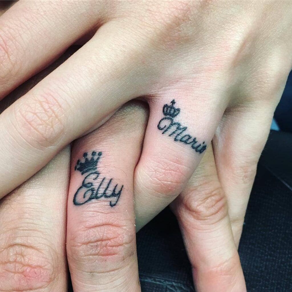 king and queen tattoos with names
