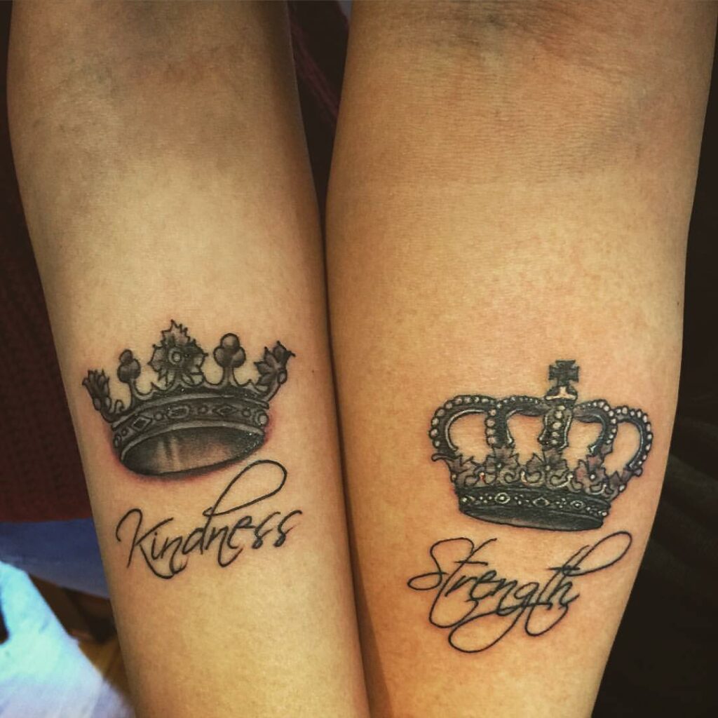 king and queen tattoos with names