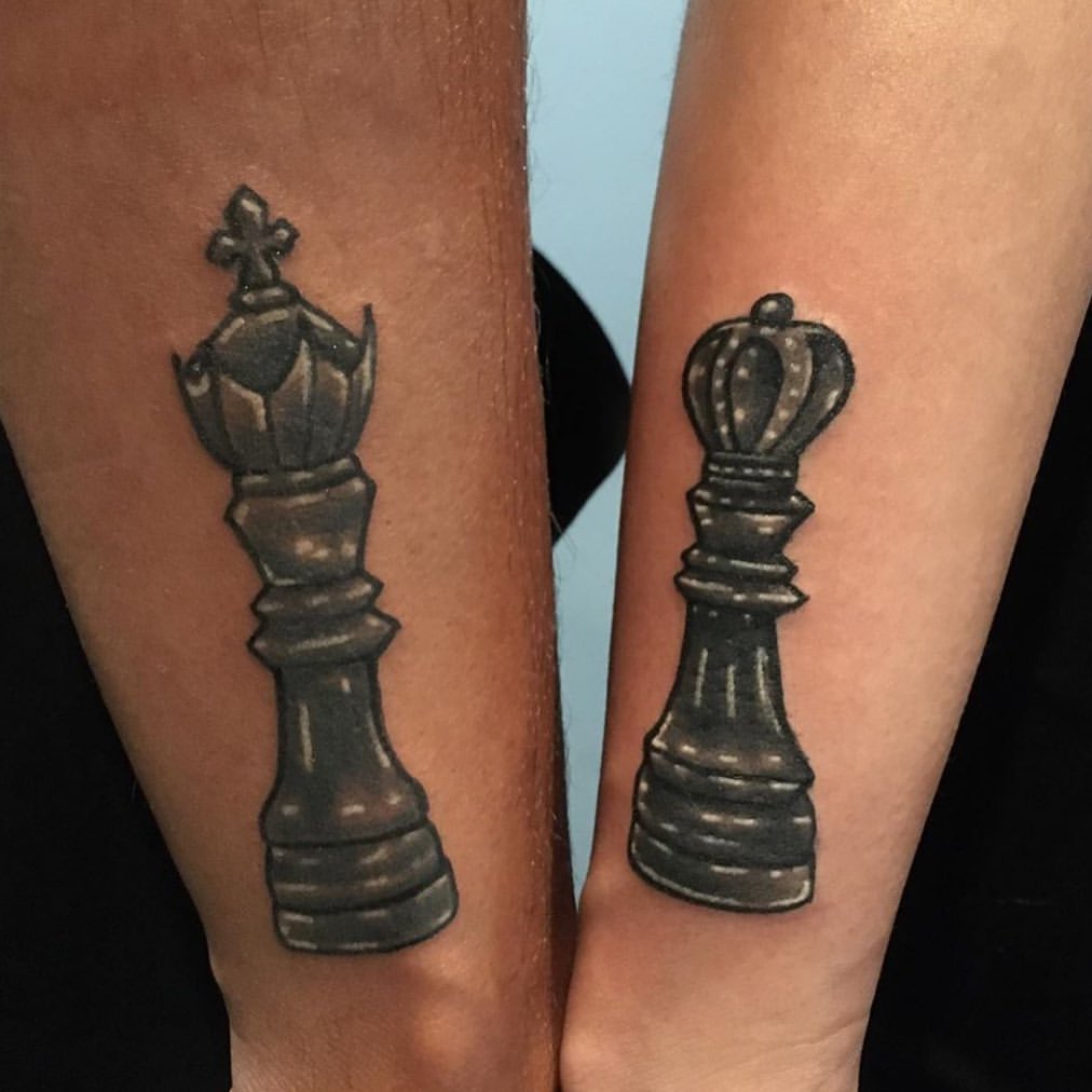 pictures of king and queen chess pieces tattoos