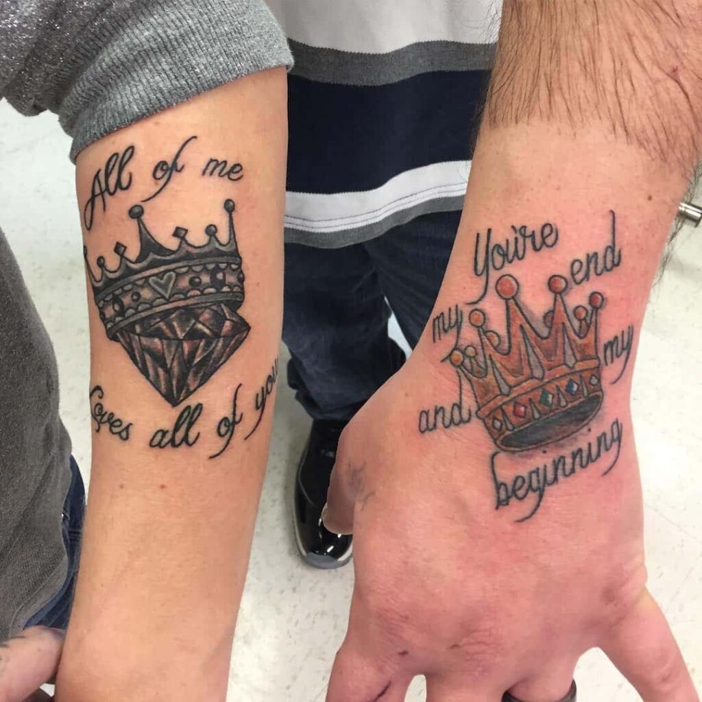 unique king and queen couple tattoo ideas